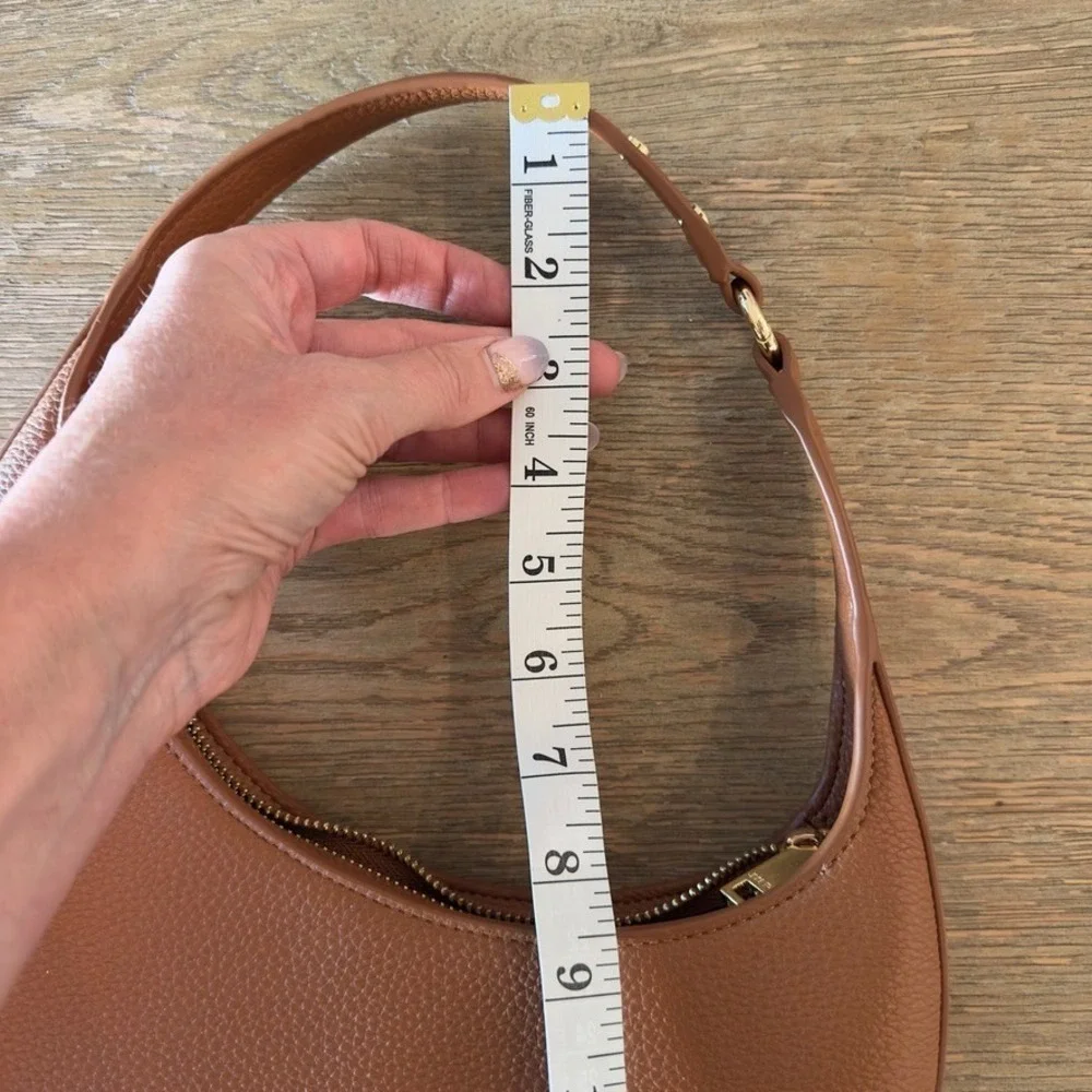 JW Pei Women's Brown Leather Shoulder Bag 'Harlee' Asymmetrical Gold Zipper NWOT